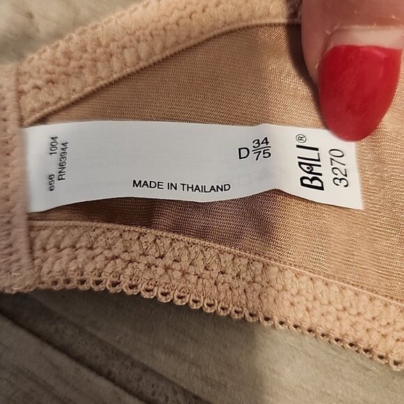 Bali Bra 34D Nude Underwire Lightly Lined 3270 - Picture 3 of 3